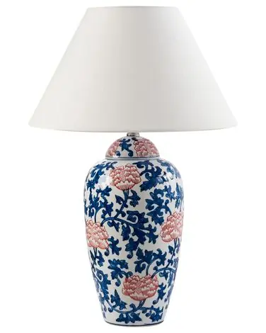Lámpara de mesa VERUSA Porcelana Blanco/Azul - Accesorios decorativos
