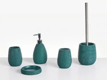 Conjunto de 5 accesorios de baño QUILCA Verde azulado