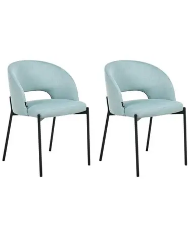 Conjunto de 2 sillas de comedor PENNY Tela Azul claro
