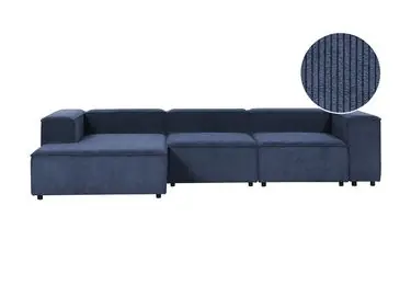 Sofá modular esquinero 4 plazas ARDAL Derecha Azul oscuro Pana - Sala de estar