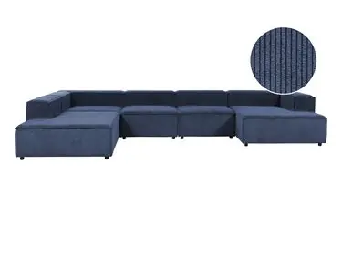 Sofá modular esquinero 5 plazas ARDAL Derecha Azul oscuro Pana - Sala de estar