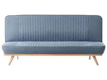 Sofa Bed 2 Seater KALFAFEL Fabric Blue - Living Room
