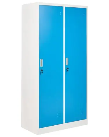 Double Door Storage Locker ATHLETE Metal White/ Blue - Home Office