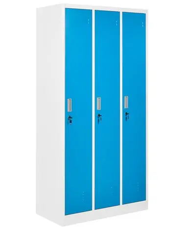 Taquilla de 3 puertas ATHLETE Metal Blanco/Azul - Oficina