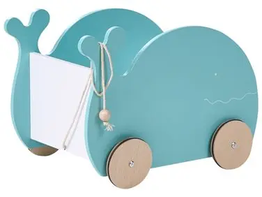 Caja de juguetes con ruedas WOOLI 30 cm Azul - Sala de estar