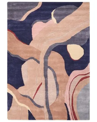 Alfombra ALMORA Beige/Azul 160 x 230 cm Viscosa - Accesorios decorativos