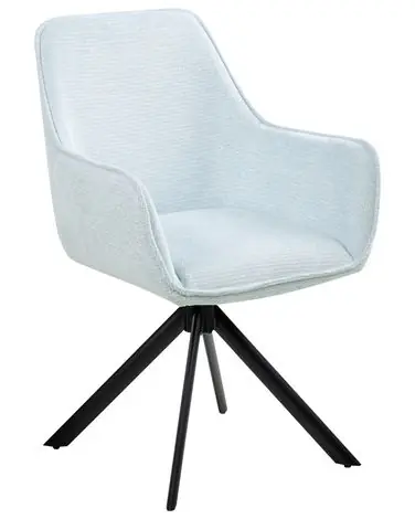 Dining Chair Swivel MORNAS Faux Linen Light Blue - Dining Room