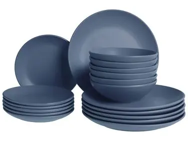 Vajilla de 18 piezas VIVANI Gres Azul - Accesorios decorativos