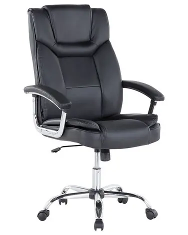 Executive Chair ADVANCE Faux Leather Black - Home Office