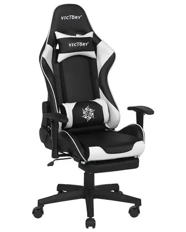 Silla gamer VICTORY Piel sintética Blanco - Oficina