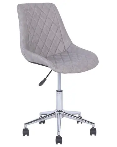 Desk Chair MARIBEL Faux Leather Light Grey - Home Office