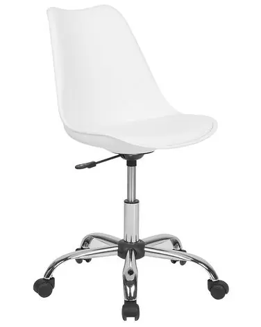 Desk Chair DAKOTA Faux Leather White - Home Office