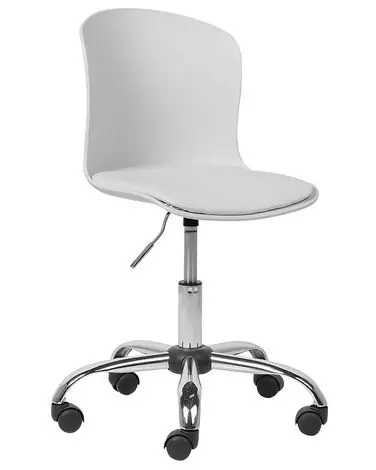Desk Chair VAMO Faux Leather White - Home Office
