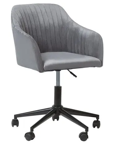 Silla de escritorio VENICE Terciopelo Gris - Oficina
