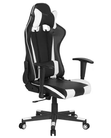 Office Chair GAMER Faux Leather White - Home Office