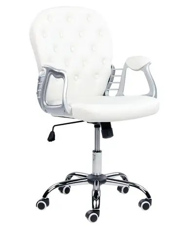 Silla de oficina PRINCESS Piel sintética Blanco