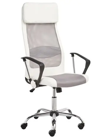 Office Chair PIONEER Faux Leather White - Home Office