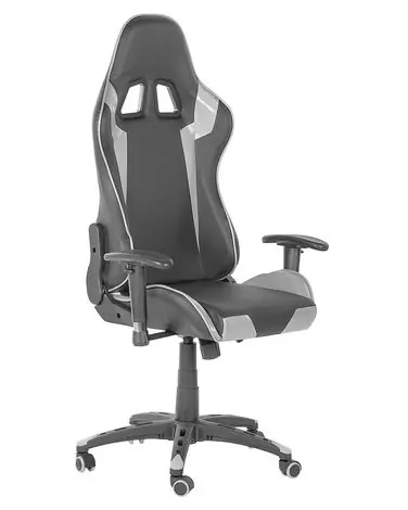 Silla gamer KNIGHT Piel sintética Plateado - Oficina