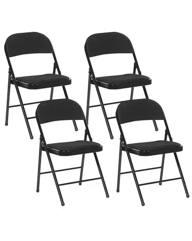 Set of 4 Folding Chairs SPARKS Metal Black - Home Office