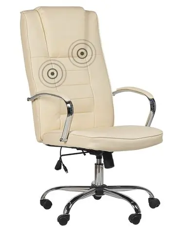 Sillón de masaje con calefacción GRANDEUR Piel sintética Beige - Oficina