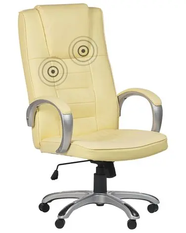 Sillón de masaje con calefacción GRANDEUR Piel sintética Beige - Oficina