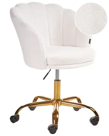 Desk Chair MONTICELLO Boucle White - Home Office