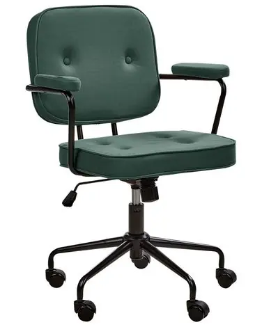 Desk Chair PAWNEE Fabric Dark Green - Home Office
