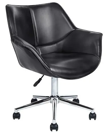 Desk Chair NEWDALE Faux Leather Black - Home Office
