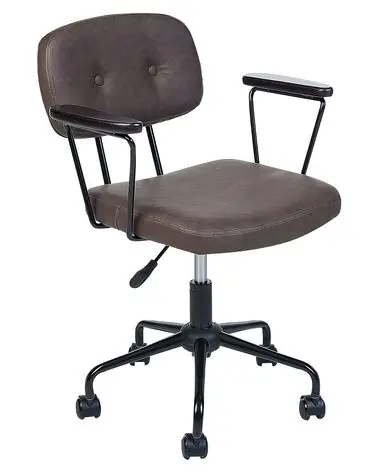 Desk Chair ALGERITA Faux Leather Dark Brown - Home Office