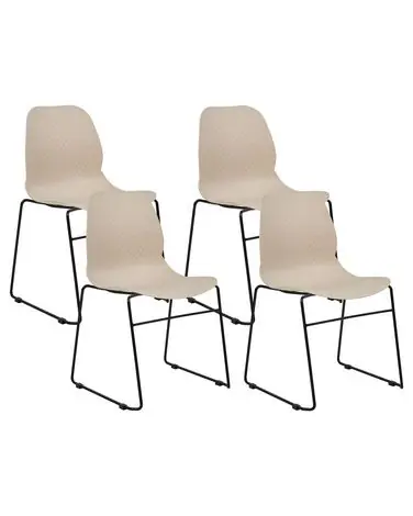 Conjunto de 4 sillas de conferencia PANORA Beige - Oficina