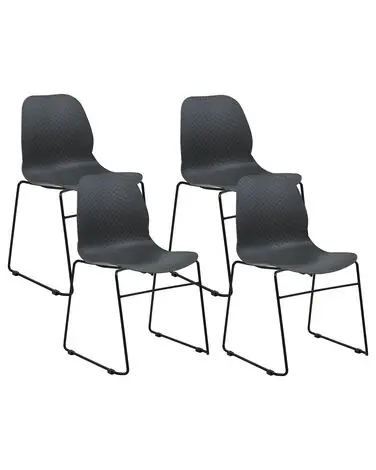 Conjunto de 4 sillas de conferencia PANORA Gris oscuro - Oficina