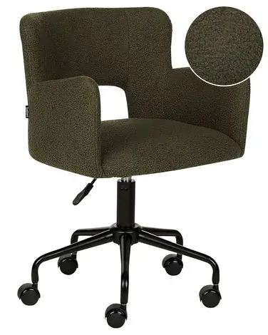 Desk Chair SANILAC II Boucle Dark Green - Home Office