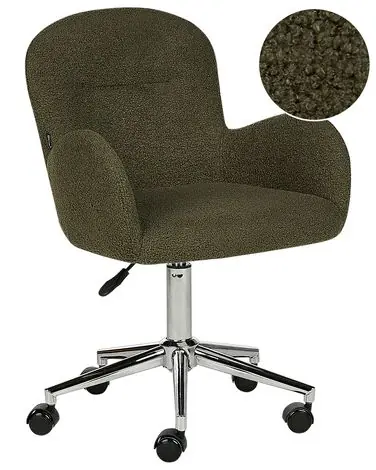 Desk Chair PRIDDY Boucle Dark Green - Home Office