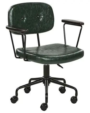 Desk Chair ALGERITA Faux Leather Dark Green - Home Office
