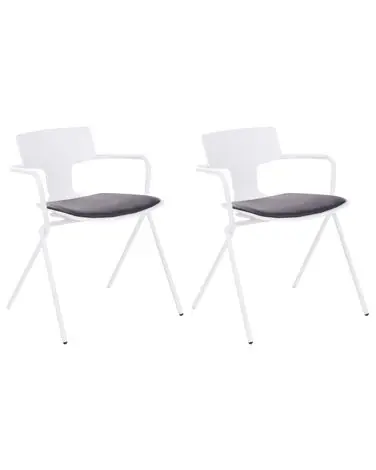 Set of 2 Conference Chairs MANSON Black/ White - Home Office