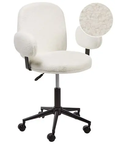 Desk Chair MORAGA Boucle Off-White