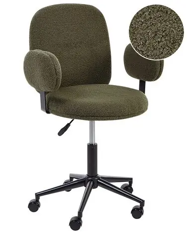 Desk Chair MORAGA Boucle Dark Green - Home Office