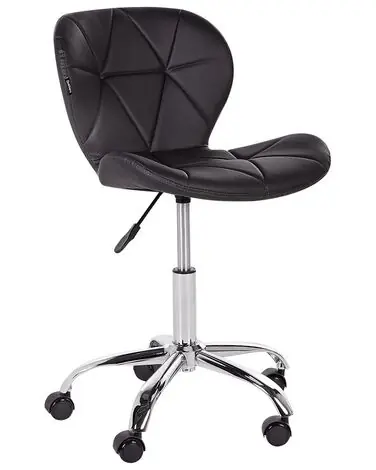 Desk Chair VALETTA Faux Leather Black - Home Office