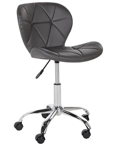 Desk Chair VALETTA Faux Leather Graphite Grey - Home Office