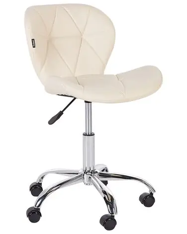 Desk Chair VALETTA Faux Leather Beige - Home Office