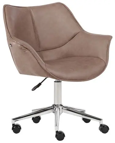 Desk Chair NEWDALE Faux Leather Light Brown - Home Office