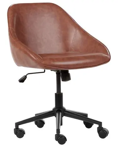 Desk Chair BARDSDALE Faux Leather Brown - Home Office