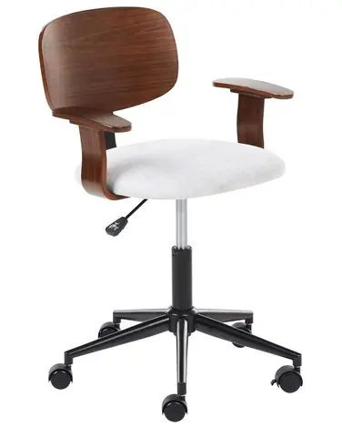 Desk Chair GUNNISON Faux Linen Light Grey - Home Office