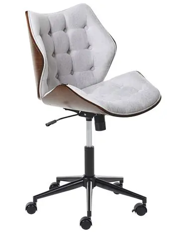 Desk Chair LOMPOC Faux Linen Grey - Home Office