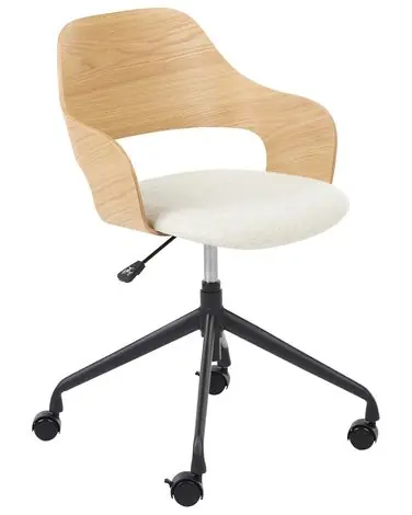 Desk Chair NOVATO Faux Linen Light Beige - Home Office