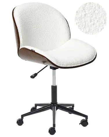 Desk Chair MENESHA Boucle White - Home Office