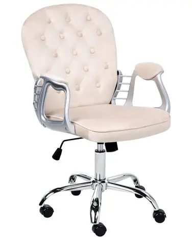 Desk Chair PRINCESS Velvet Beige - Home Office