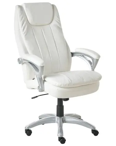 Silla ejecutiva CHIEF Piel sintética Blanco crema - Oficina