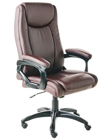 Executive Chair GRACEFUL Faux Leather Dark Brown - Home Office
