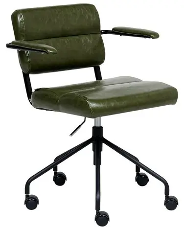 Desk Chair CANDOR Faux Leather Dark Green - Home Office